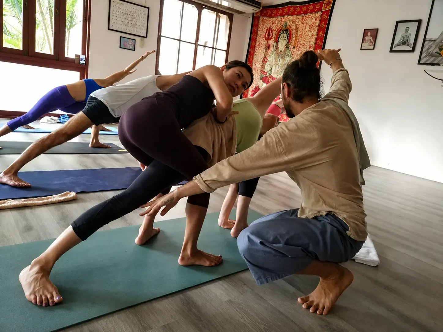Art of Adjustment hands-on training during Ashtanga teacher training in Phuket